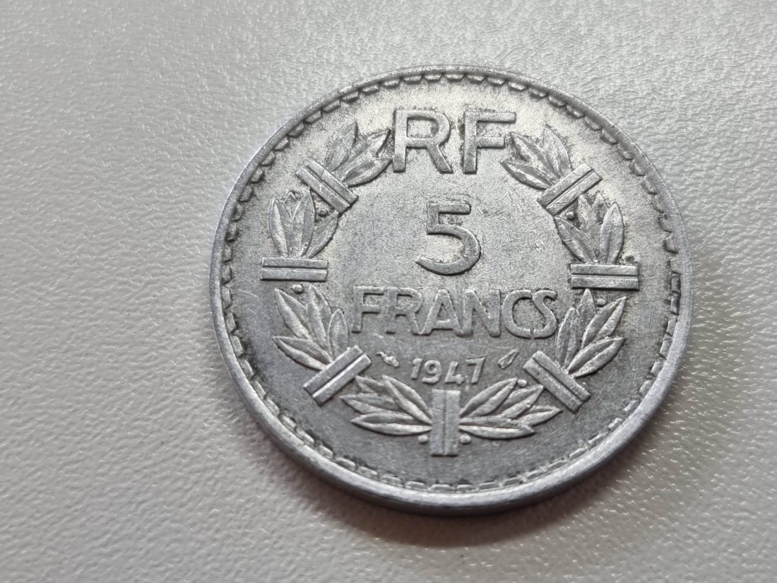  Frankreich 5 Franc 1947 Umlauf   
