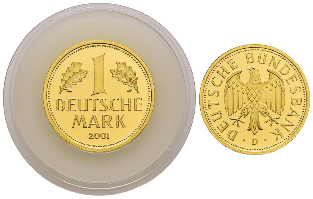 PEUS 9168 BRD 12 g Feingold. 1 Mark GOLD 2001 D München Stempelglanz (Originalkapsel)