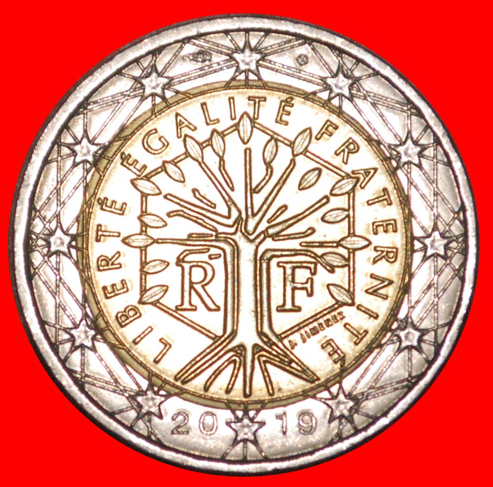  * NON-PHALLIC TYPE 2007-2021: FRANCE★2 EURO 2019 WORLD TREE UNC MINT LUSTRE★ LOW START ★ NO RESERVE!   