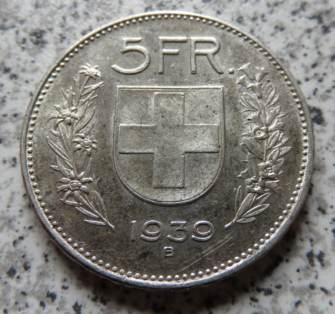  Schweiz 5 Franken 1939   