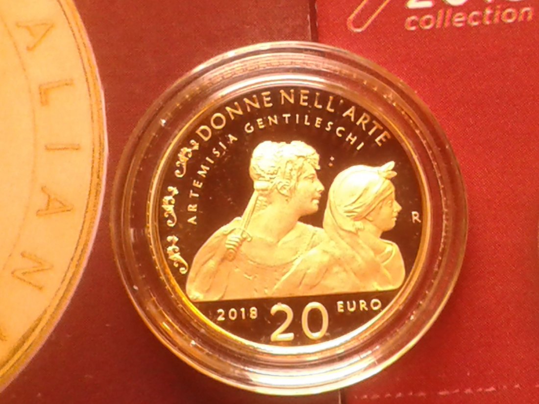  Original 20 euro 2018 PP Italien Gold Gentileschi 6,45g 900er Gold - nur 1200 Exemplare   