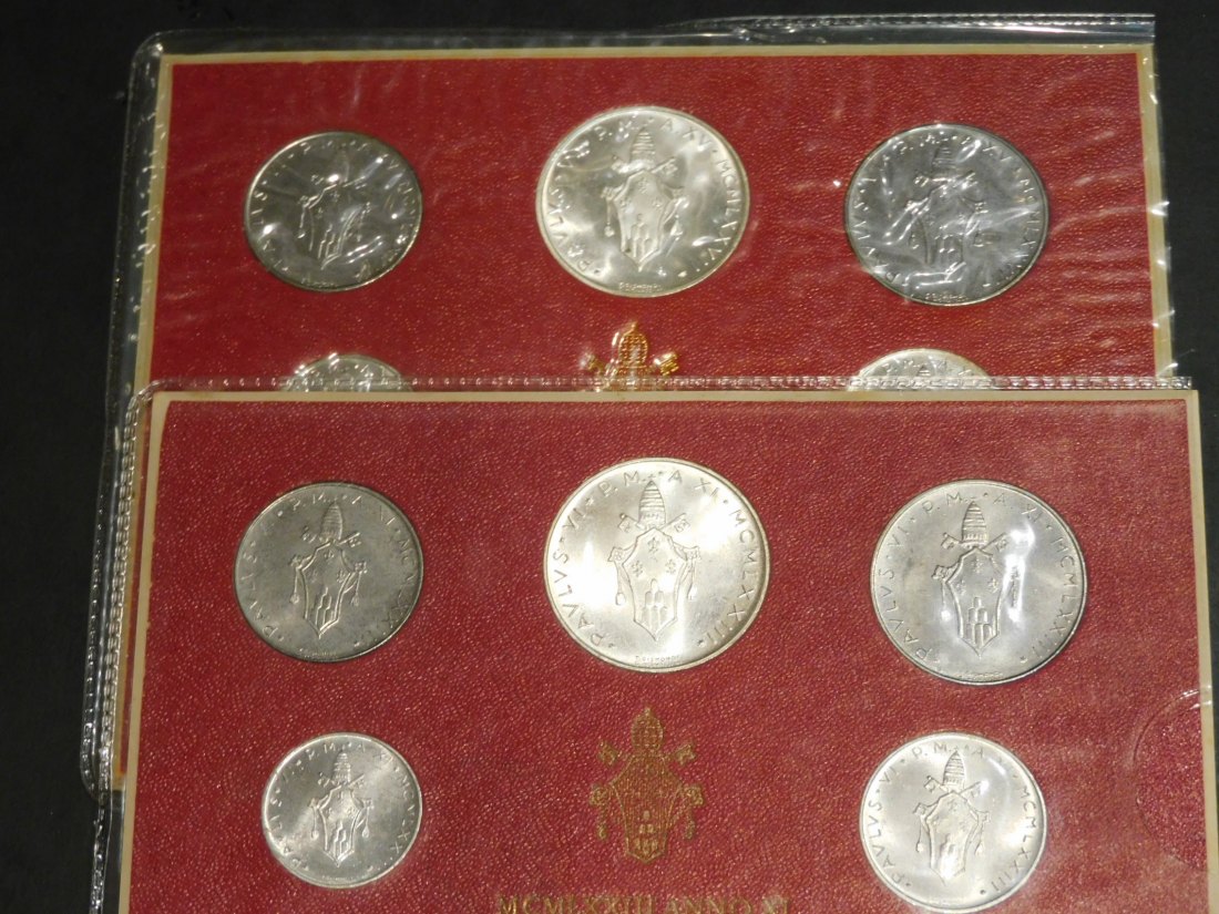  VATICAN 2X 1973-1977 COIN SET.GRADE-PLEASE SEE PHOTOS.   