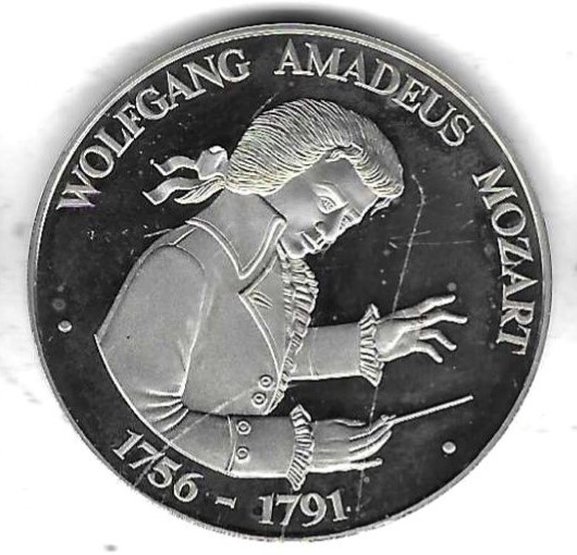  Medaille Mozart als Dirigent 1991, Cu-Ni, Polierte Platte, 40 mm, 22,52 gr. siehe Scan unten   