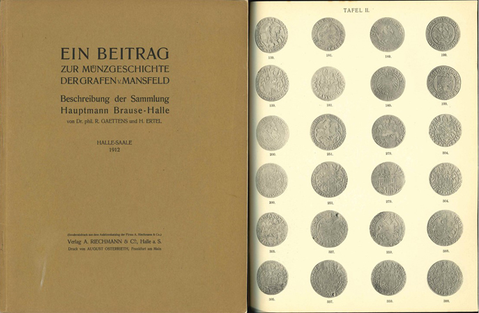  Gaettens, Dr. R. und Ertel, H.. Ein Beitrag zur Münzgeschichte der Grafen v. Mansfeld. Beschreibung   