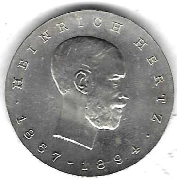  DDR 5 Mark 1969, Heinrich Hertz, Cu-Zi-Ni, Unc, siehe Scan unten   