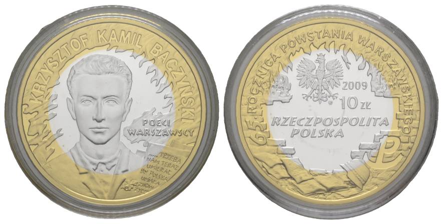  Polen-Republik 1990 bis Heute 10 Zloty (Baczynski) 2009 Republik Polen seit 1990. Polierte Platte   