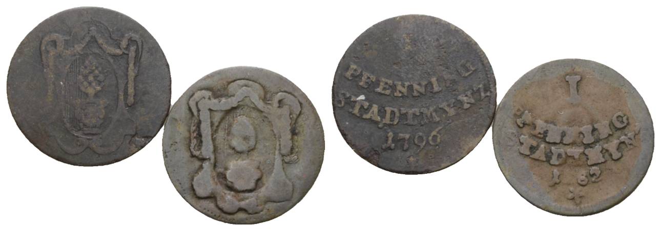  Altdeutschland; 2 Kleinmünzen 1796/1?82   