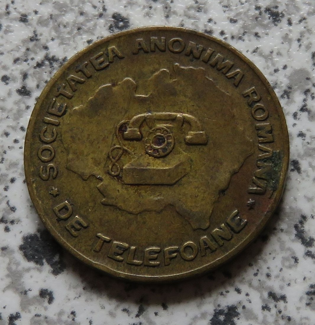  Rumänien 1 Telefonmarke, Durchmesser ca. 23mm, Gewicht ca. 5,3 Gramm   