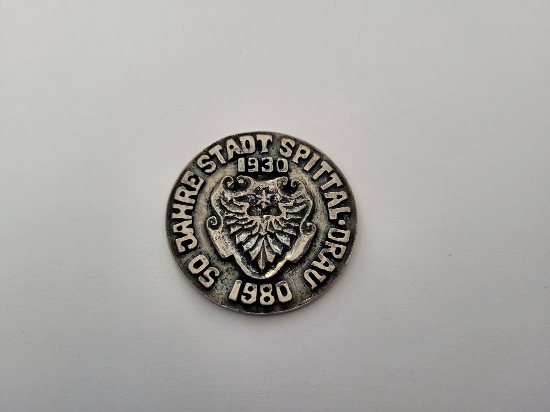  Silbermedaille 50 Jahre Stadt Spittal 1980 silber 835/19,4g Österreich Spittalgold9800 (1209   
