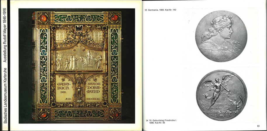  Mayer, Rudolf. Medaillen und Metallarbeiten der Jahrhundertwende. Ausstellung Badisches Landesmuseum   