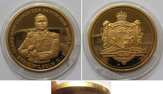  1993,Deutschland, eine Medaille: „Deutsche Könige” - „Wilhelm II. von Preußen”   