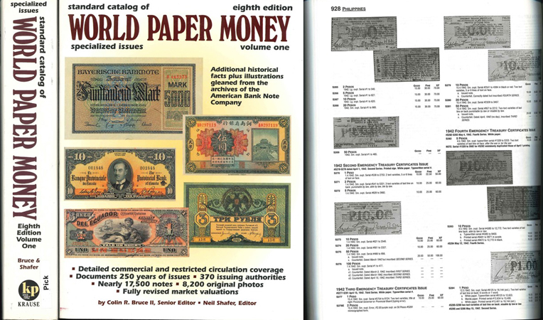  Pick, Albert. World Paper Money. Spezialized Issues Vol. 1. 8. Auflage, München/Iola 1998   