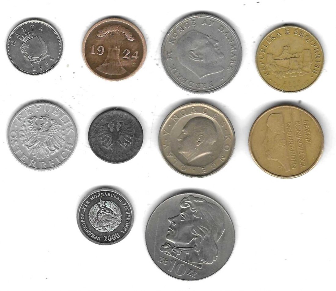  Europa Lot 10 Münzen verschiedene Länder   