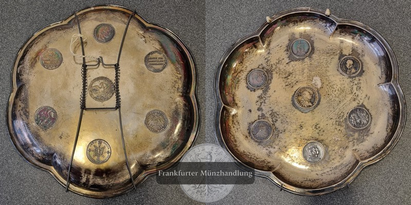  Tabelet mit Dt. Mark Stücken  FM-Frankfurt  Feingewicht: ca.599g Silber   