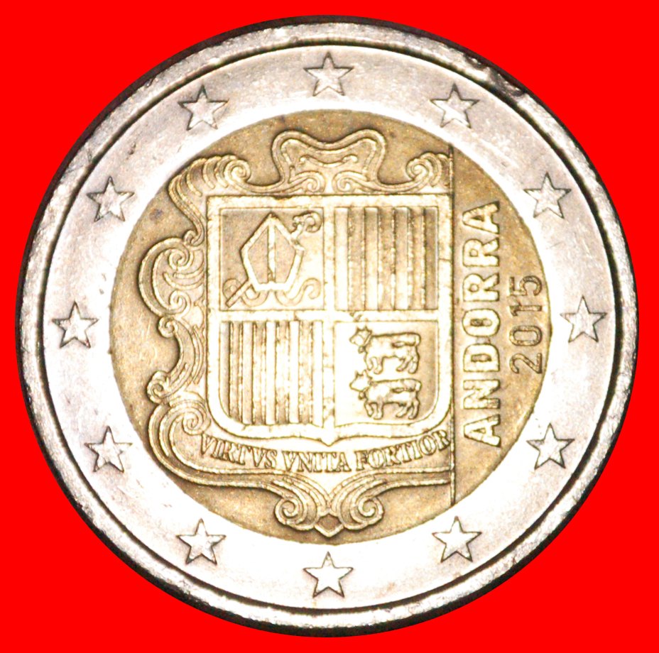  * FRANCE (2014-2022): ANDORRA ★ 2 EURO 2015 MINT LUSTRE! LOW START ★ NO RESERVE!   