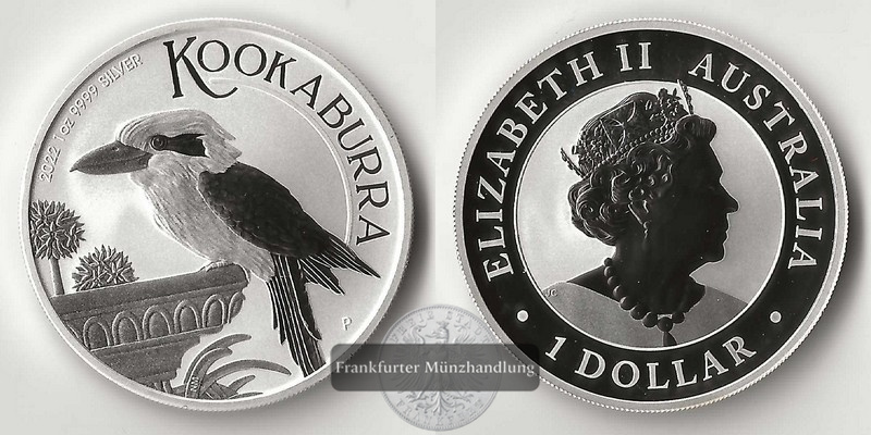  Australien,  1 Dollar  2022  Kookaburra FM-Frankfurt  Feinsilber: 31,1g   