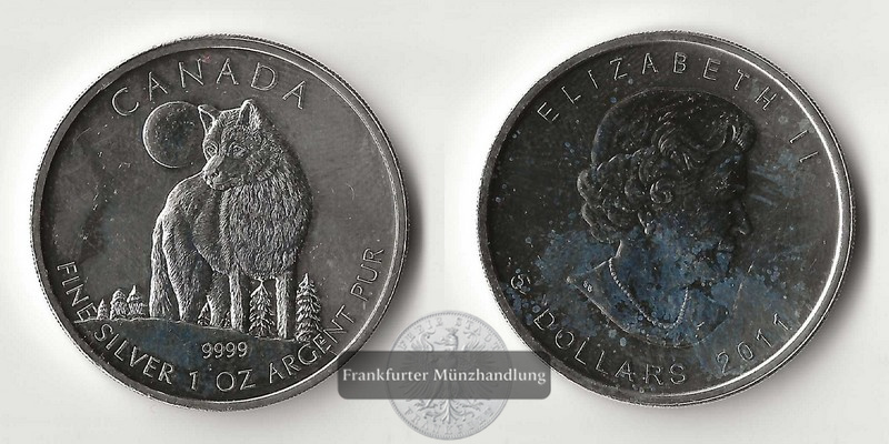  Kanada,  5 Dollar  2011   Wolf FM-Frankfurt   Feinsilber: 31,1g   