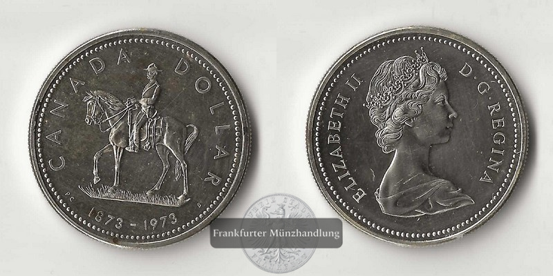  Kanada,  1 Dollar  1973   Mountie   FM-Frankfurt   Feinsilber: 11,66g   