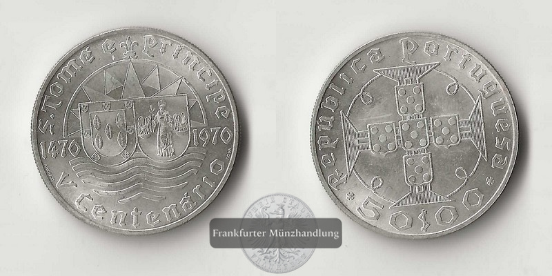  Portugal  50 Escudos  1970  500th Sao Tome Principe   FM-Frankfurt  Feinsibler: 11,7g   