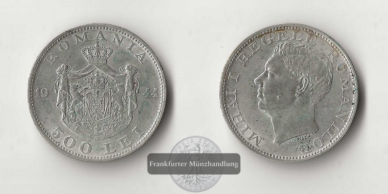  Rumänien  500 Lei  1944    Mihai I.   FM-Frankfurt    Feinsilber: 8,4g   