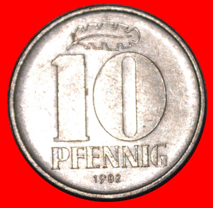  * HAMMER AND COMPASS (1963-1990): GERMANY ★ 10 PFENNIG 1982A! DIES 1+A! LOW START★ NO RESERVE!   
