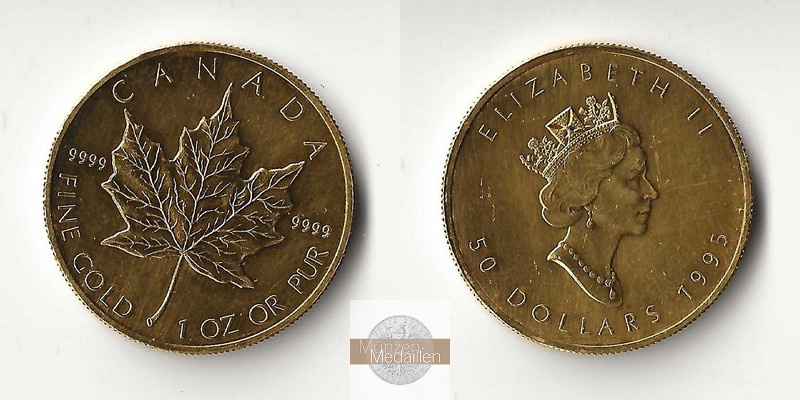 Kanada  50 Dollar MM-Frankfurt Feingold: 31,1g Maple Leaf 1995 