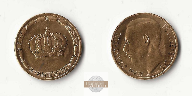 Luxemburg  20 Francs MM-Frankfurt Feingold: 5,81g Jean, Grand Duke of Luxembourg 1964 