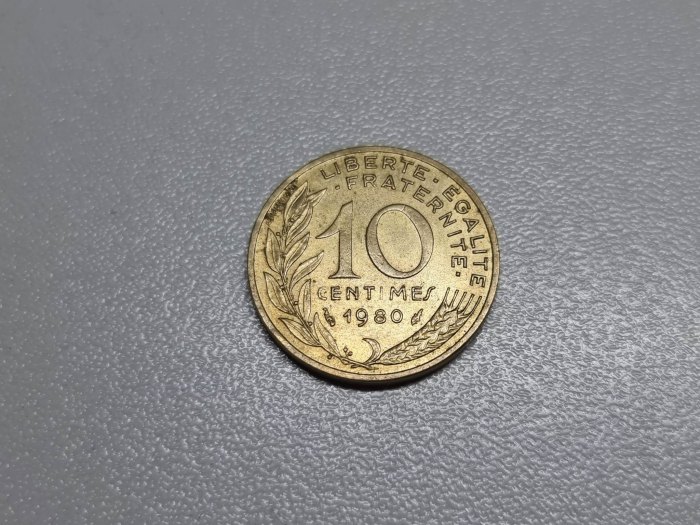  Frankreich 10 Centimes 1980 Umlauf   