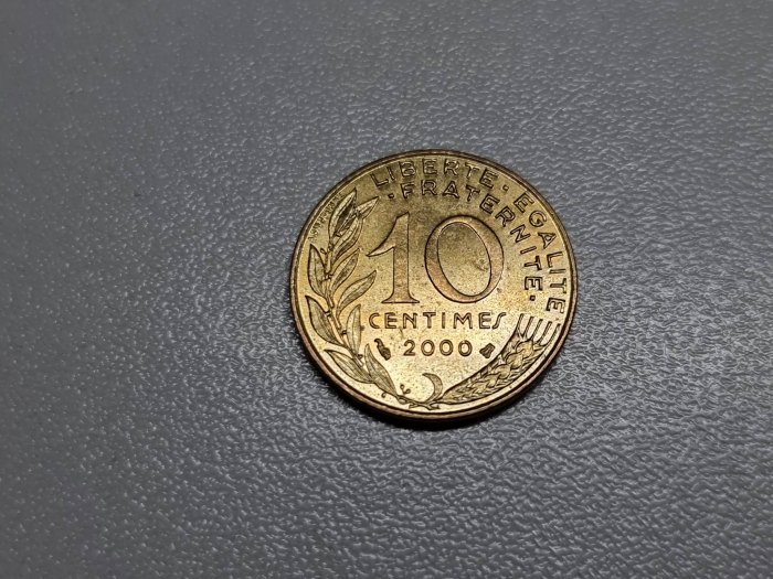  Frankreich 10 Centimes 2000 Umlauf   