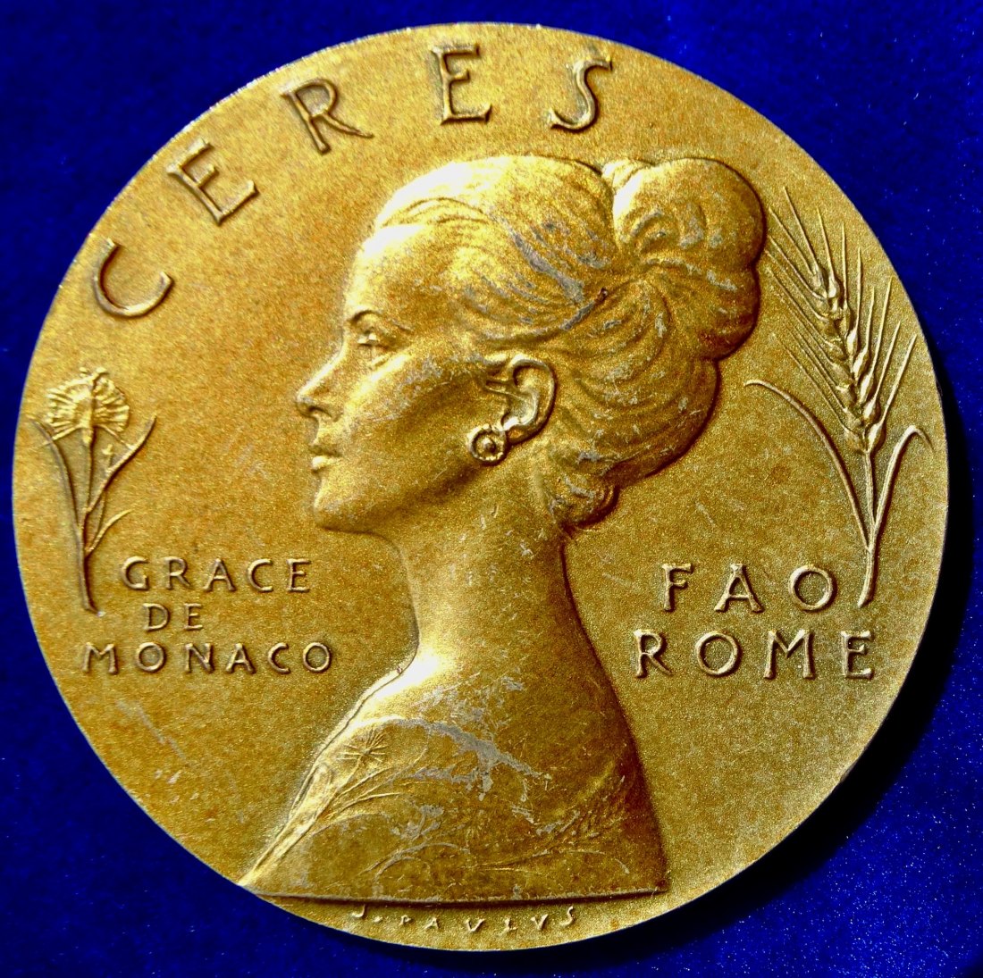  Monaco Silbermedaille 1976 o.J. Grace Kelly Ceres FAO Rom, Italien   