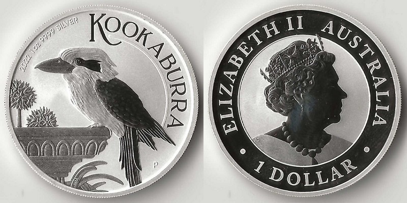  Australien,  1 Dollar  2022  Kookaburra FM-Frankfurt  Feinsilber: 31,1g   