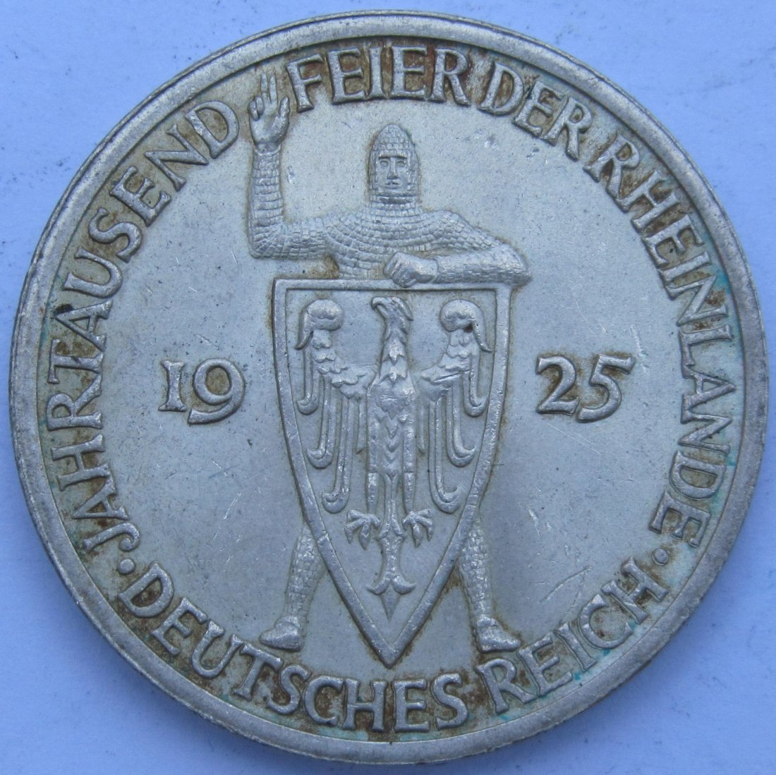  Weimarer Republik: 3 Mark Rheinlande (Jaeger 321), 1925 A   
