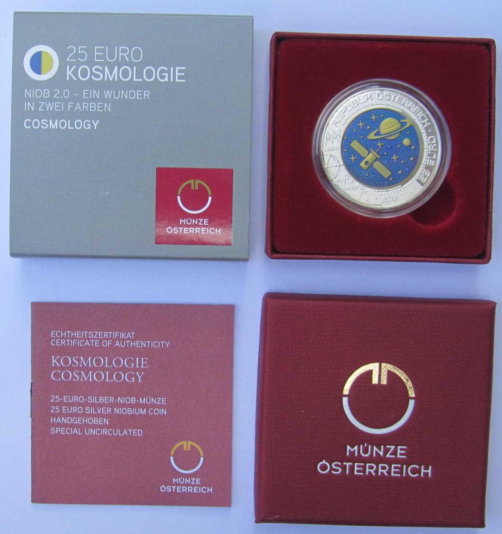  Österreich: 25 Euro Niob Kosmologie 2015   