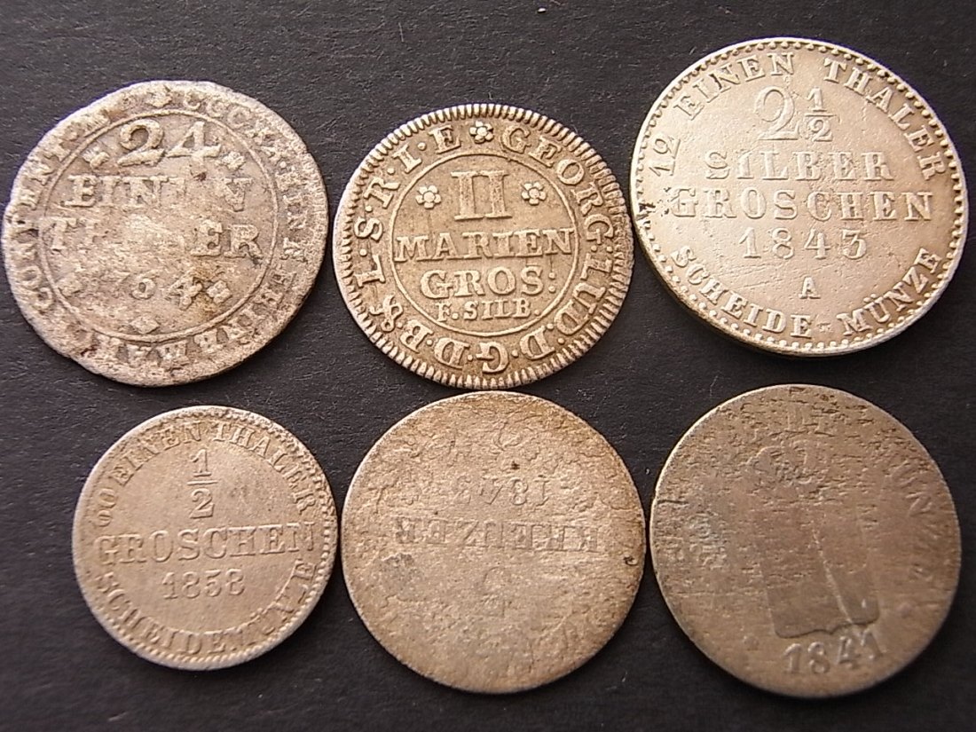  Altdeutschland 6 Kleinmünzen Billon   