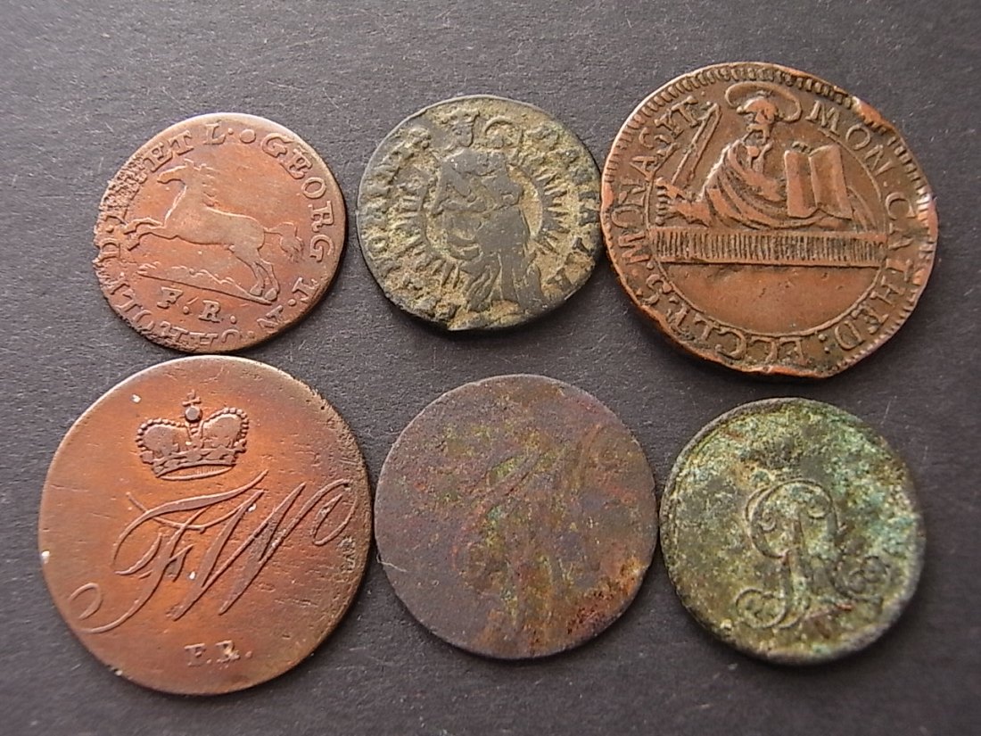  Altdeutschland 6 Kleinmünzen   