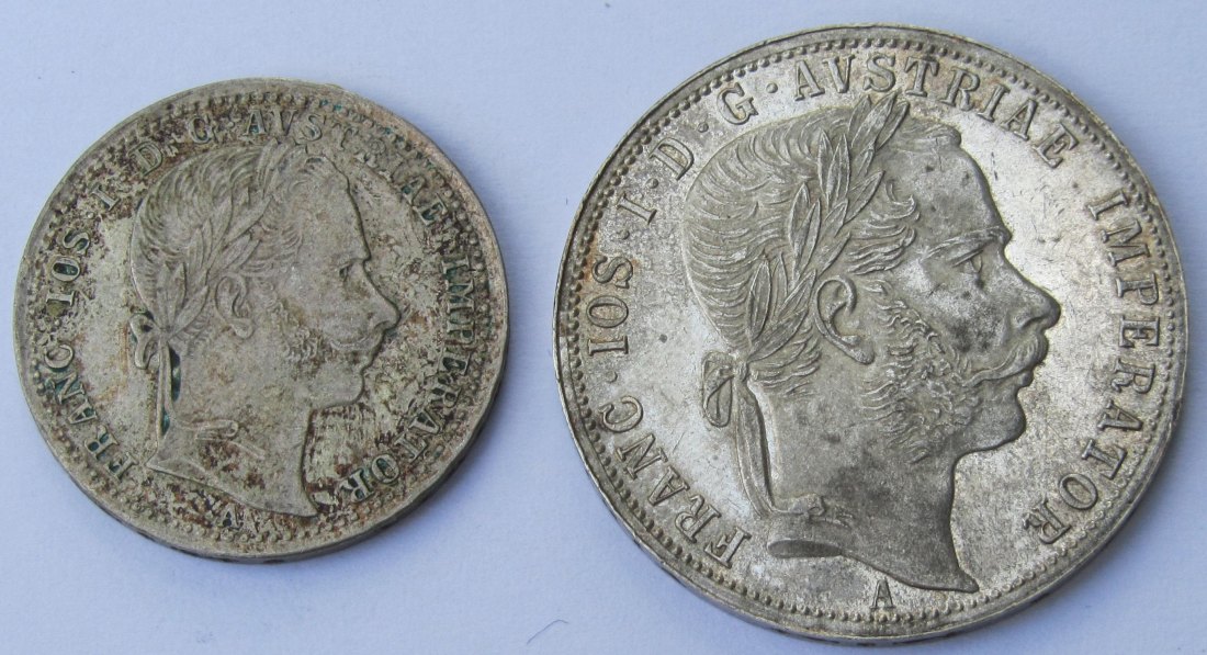  Österreich: 1/4 Gulden 1862 + 1 Gulden 1869   
