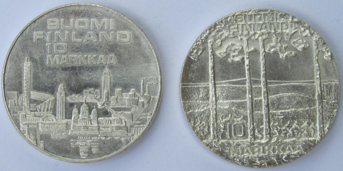  Finnland: Lot aus zwei Silbermünzen, zusammen 23,9 g Feinsilber   