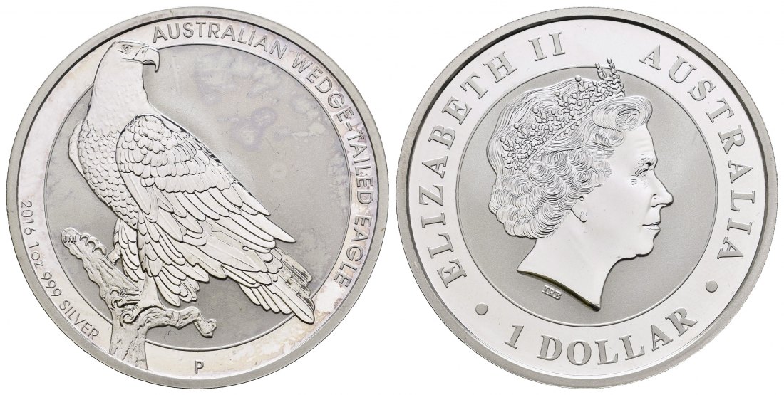 PEUS 9206 Australien 31,1 g Feinsilber. Keilschwanzadler auf Ast Dollar SILBER Unze 2016P Uncirculated