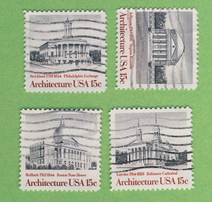  USA 1979 Amerikanische  Architektur kompl. Satz Mi.1382 - 1385 gest.   