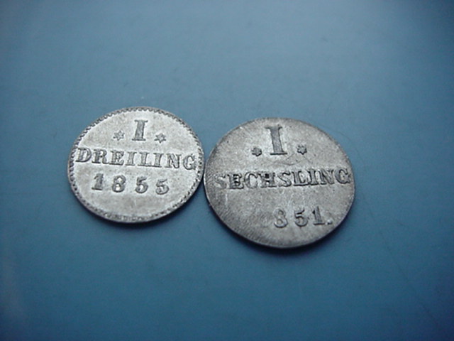  Hamburg Sechsling 1851/Dreiling1855   