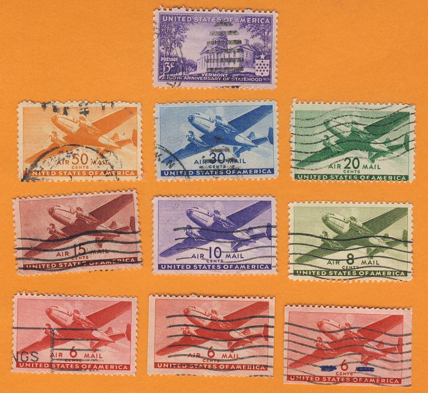  USA 1941 kompletter Jahrgang 1941 Mi.449,500.A,D,E - 506.A kompl.gest.   