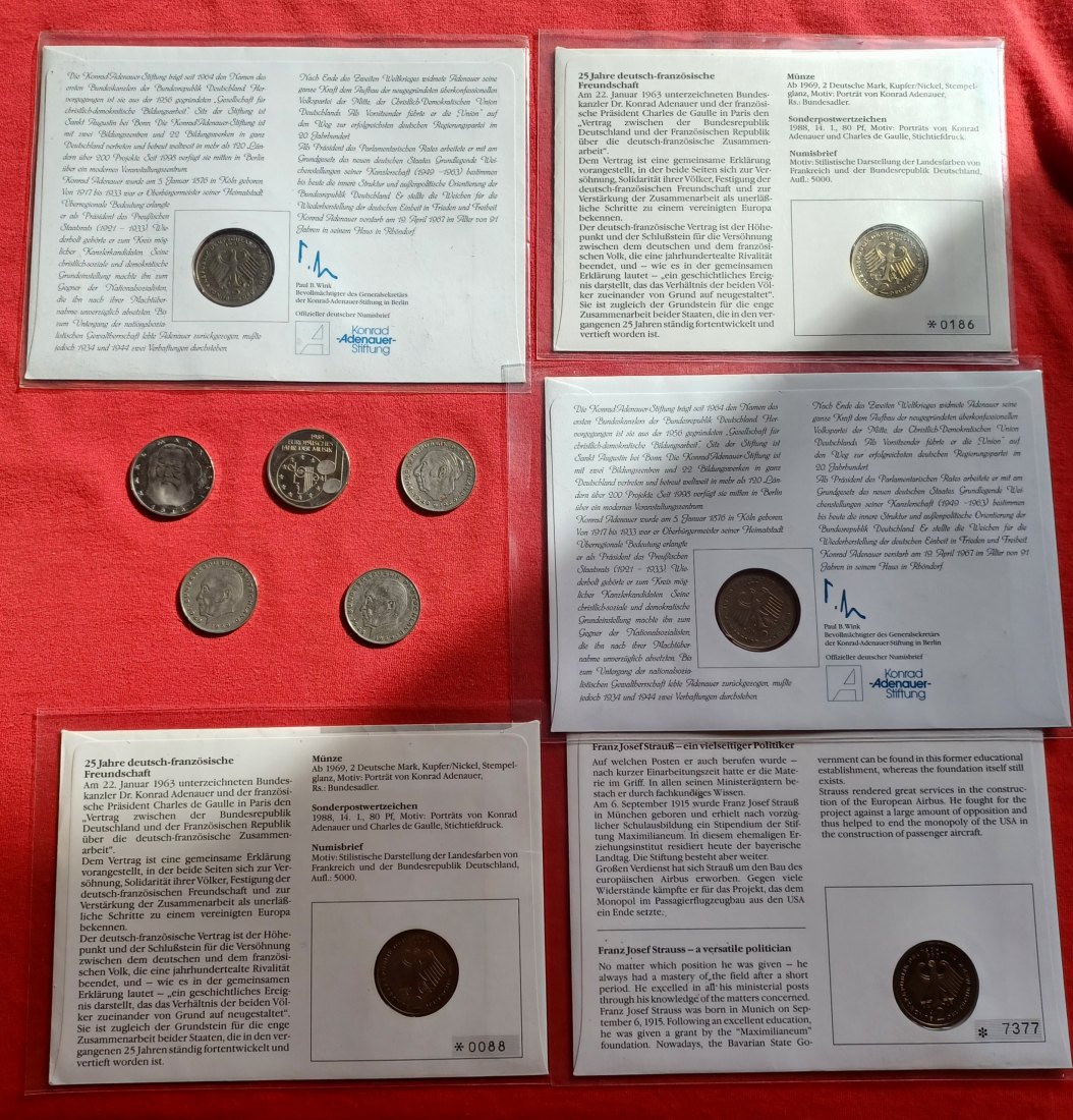  10 Coins, Germany 26 Mark face value,5 of them Numiscover UNC   