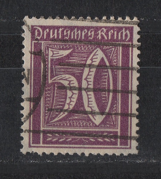  Dt. Reich 1921 Mi. 183 Echt gelaufen 50 Pfennig   