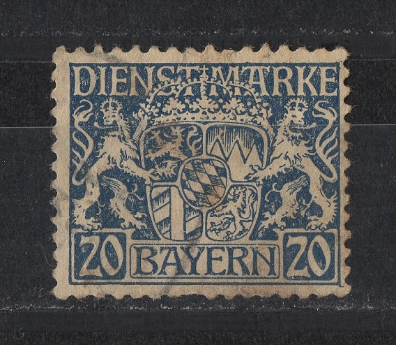 Bayern 1916-1920 Mi. 20 Dienstmarke zu 20 Pfennig / siehe scan