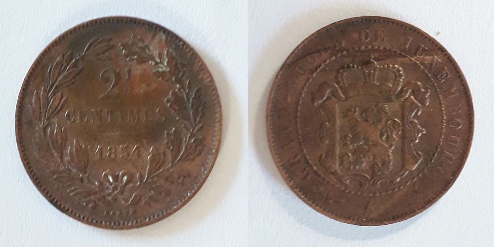  Luxemburg, 2,5 Centimes 1854   
