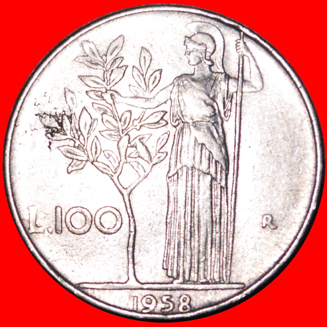  * GODDESS MINERVA (1954-1989): ITALY ★ 100 LIRAS 1958R! LOW START★NO RESERVE!   