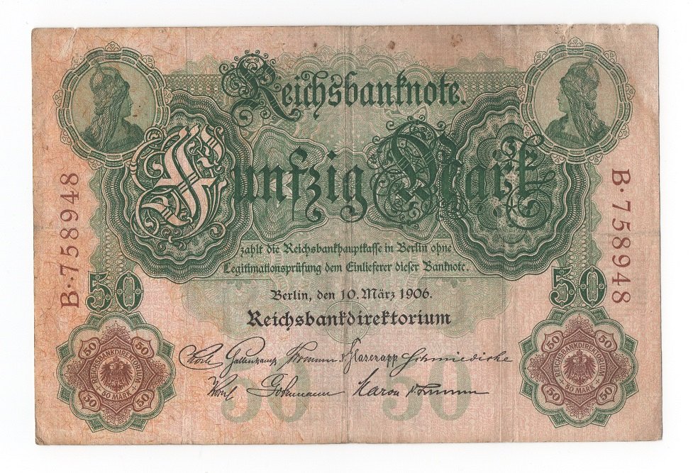  Dt. Reich 50 Mark 1906 - Banknote - Siehe scan   