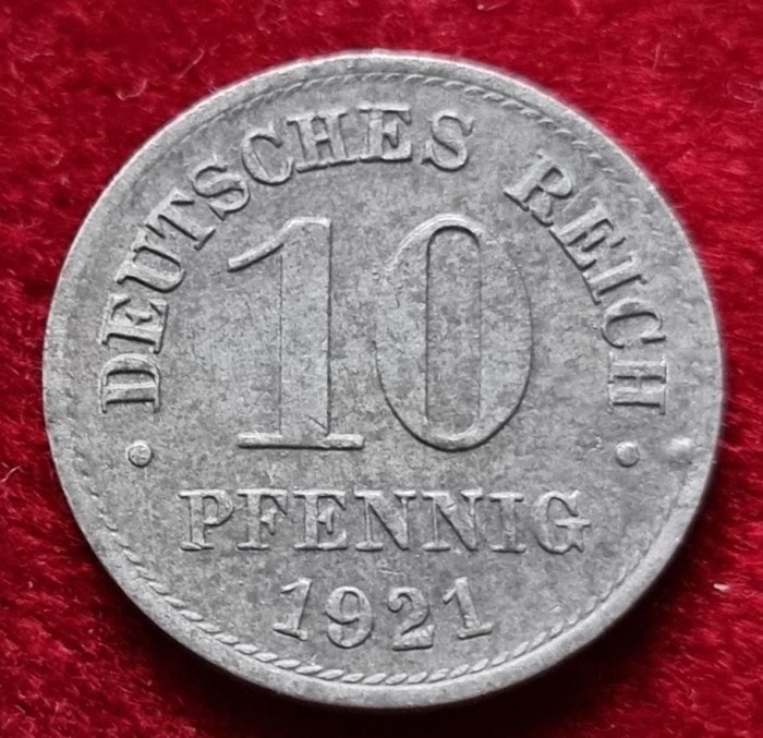  4510(20) 10 Zink-Pfennig (Weimarer Republik) 1921 in ss ........................... von Berlin_coins   