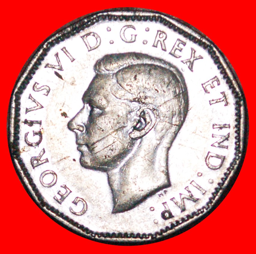 * MORSE CODE:CANADA★5 CENTS 1945 WARTIME (1939-1945)! GEORGE VI (1937-1952)★ LOW START ★ NO RESERVE!   