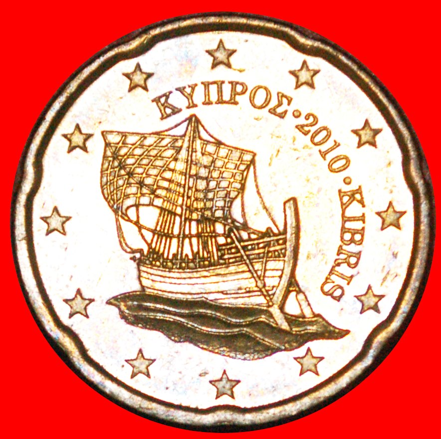  * GREECE (2008-2022): CYPRUS★20 CENT 2010! SHIP NORDIC GOLD LUSTRE★UNCOMMON★ LOW START ★ NO RESERVE!   